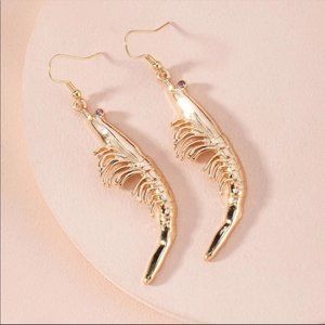 Anthropologie Gold Shrimp Earrings